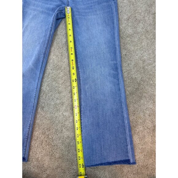 Anthropologie Unpublished Raw Edge Hem Cropped Medium Wash Jeans Size 25 - Picture 9 of 9